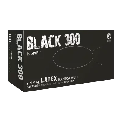 Ampri - Latex Einmalhandschuhe Black Unsteril (100...